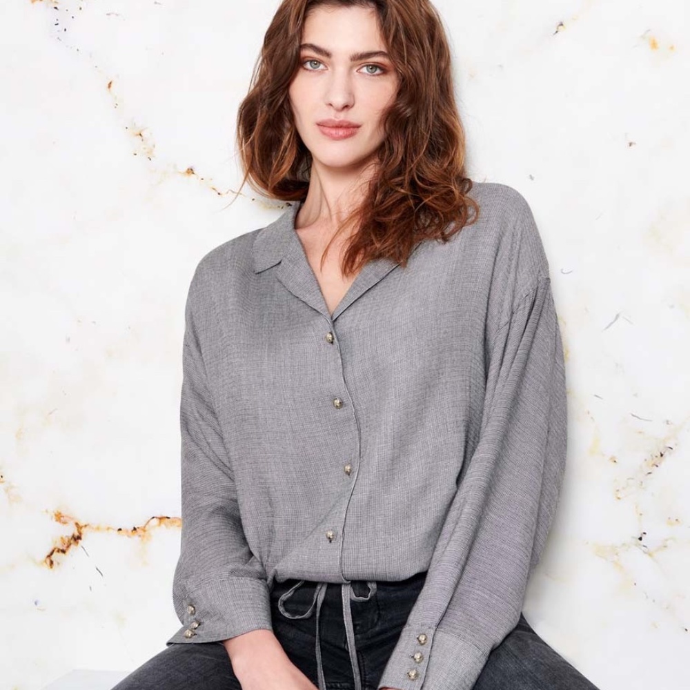 Reiko Jeans Clovis Sparkle Houndstooth Shirt